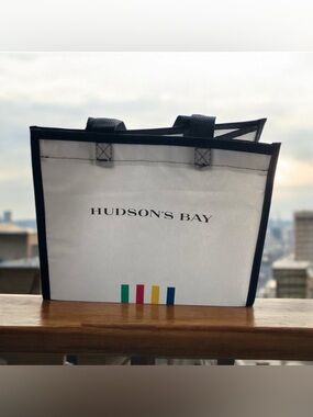 NEW Hudson Bay La Baie D'Hudson Reusable Shopping Tote Bag Small HBC Stripes